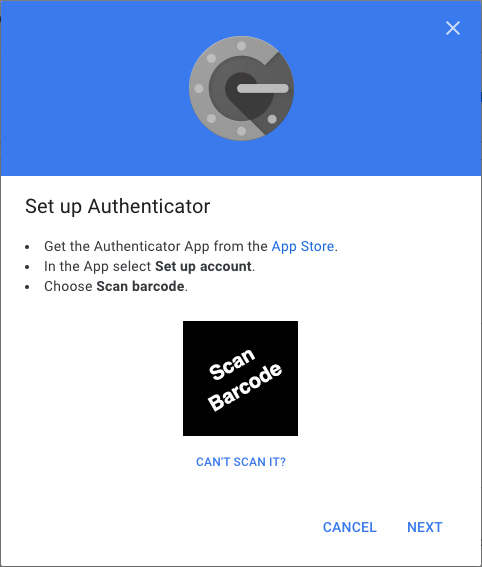 google authenticator barcode